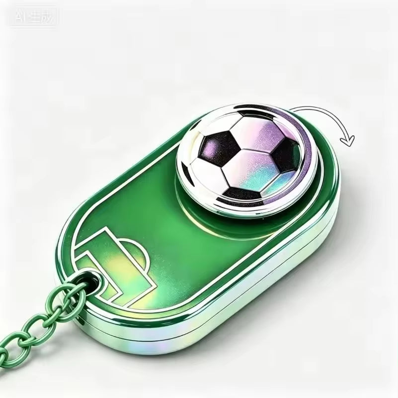 Football Fidget Spinner Keychain Push Pop Decompression Fidget Toy Portable Stress Relief Sensory Toy Key Ring Sports Fans 1Pcs