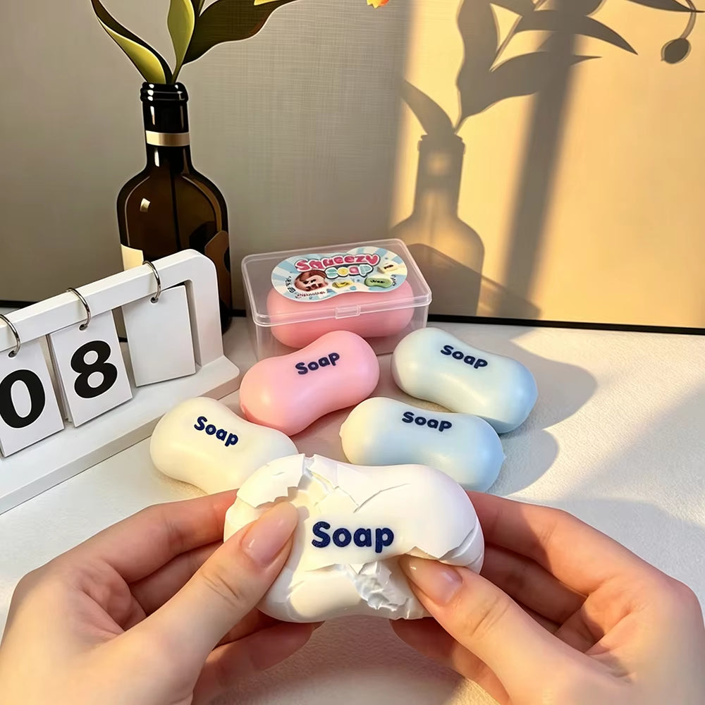 1Pc Simulated Fragile Soap Soft Squeeze for Relieving Daily Tension Stress Relief Slow Rebound Fidget Toy Office Decoration Gift