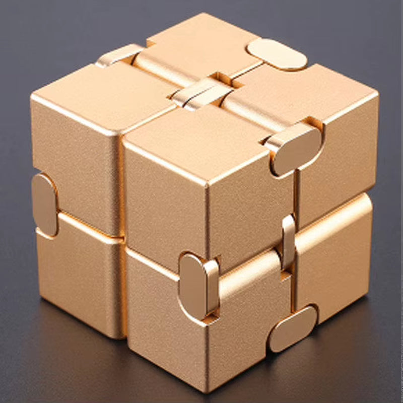 Infinity Cube Fidget Toy - Durable Aluminum Alloy Stress Relief Tool for Adults - Pocket-Sized Decompression Gift for Daily Use