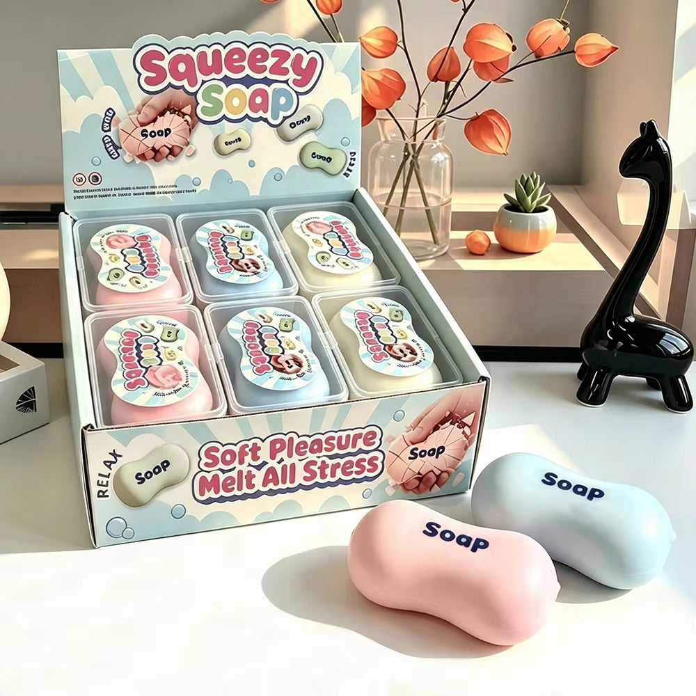 1Pc Simulated Fragile Soap Soft Squeeze for Relieving Daily Tension Stress Relief Slow Rebound Fidget Toy Office Decoration Gift