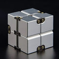 Infinity Cube Fidget Toy - Durable Aluminum Alloy Stress Relief Tool for Adults - Pocket-Sized Decompression Gift for Daily Use