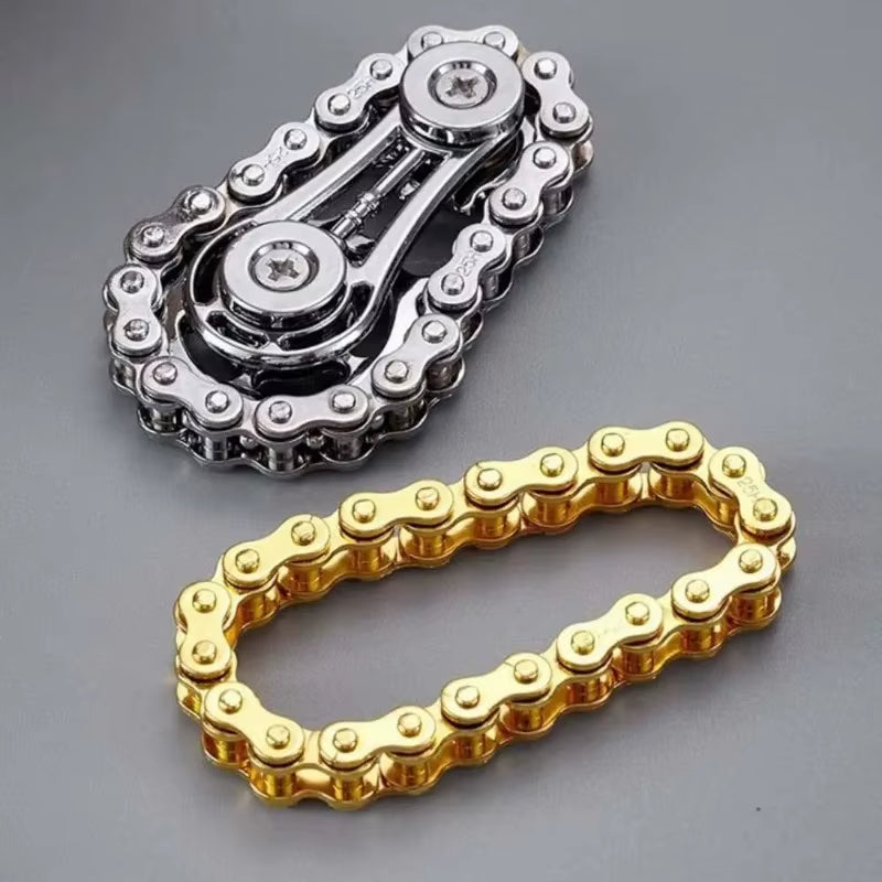 Pressure Relief Finger Chain Fidget Spinner - Metal Edition for Anxiety Relief