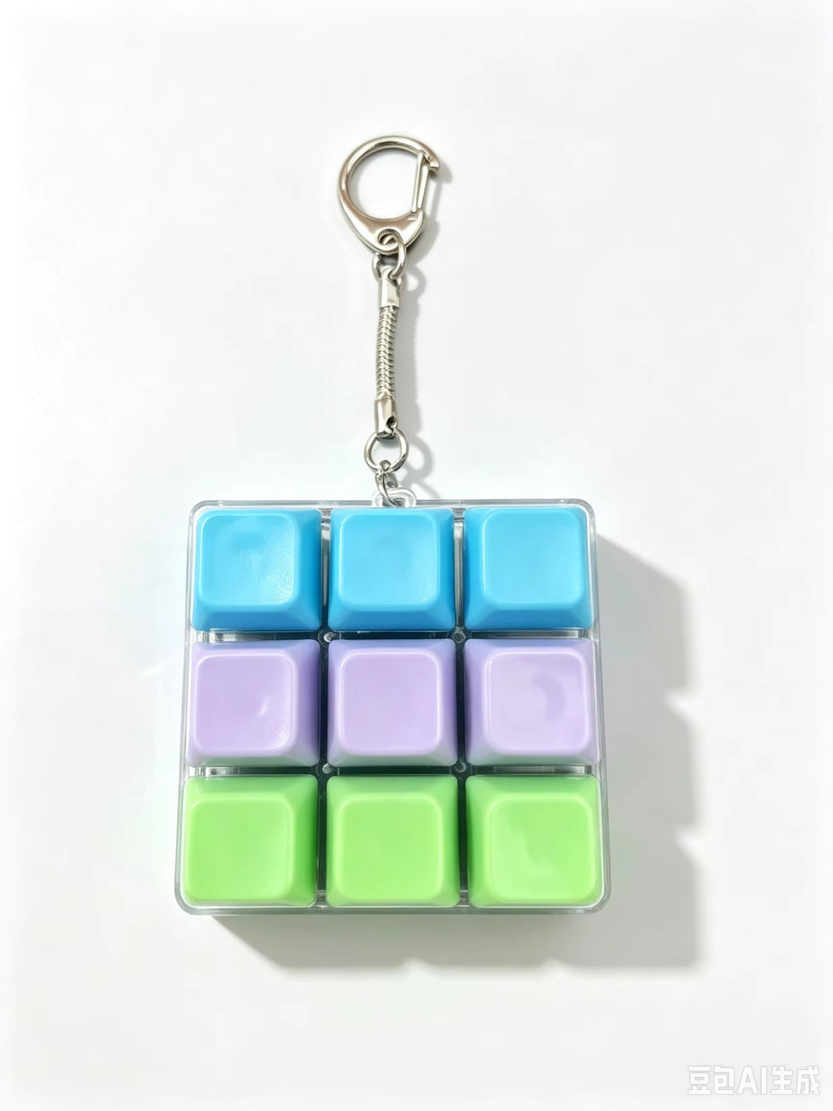 Keycap Clicker Portable Macaron Color 9-Key Keyboard Fidget Toy Finger Pinch Mini Pendant ASMR Stress Relief Keyboard Keychain