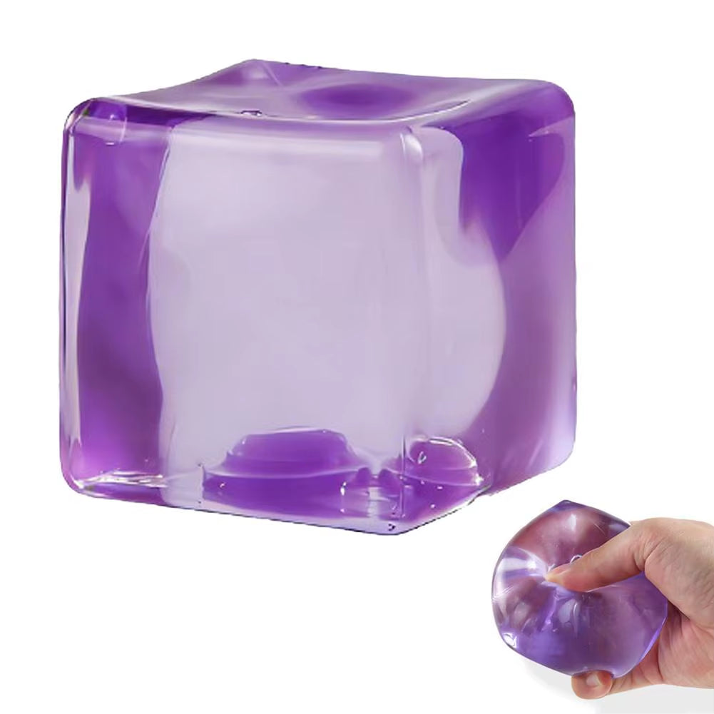 Ice Cube Fidget Toy Soft Squishy Sensory Stress Relief Gadget for Adults and Kids Portable Desk Toy for Focus and Anxiety