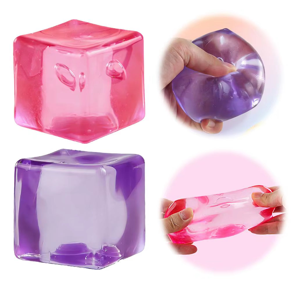 Ice Cube Fidget Toy Soft Squishy Sensory Stress Relief Gadget for Adults and Kids Portable Desk Toy for Focus and Anxiety