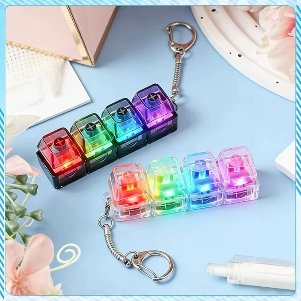 LED Crystal Clicker Fidget Keychain - Stress Relief Sensory Toy for Adults & Kids