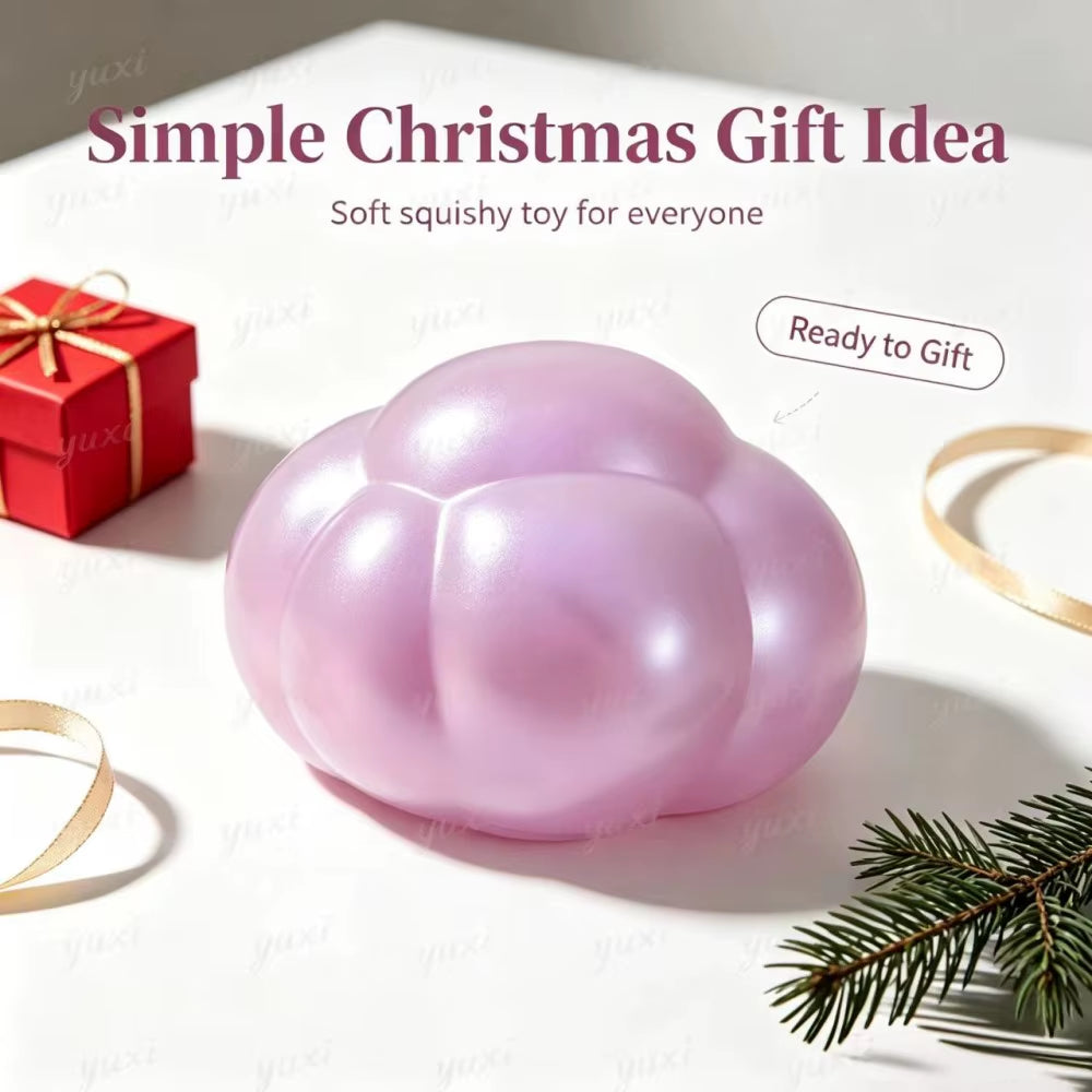 Xmas Gift Cloud Squishy Squeeze Toy Portable Desk Stress Reliever Slow Rebound Toy Holiday Present for Student Office Worker