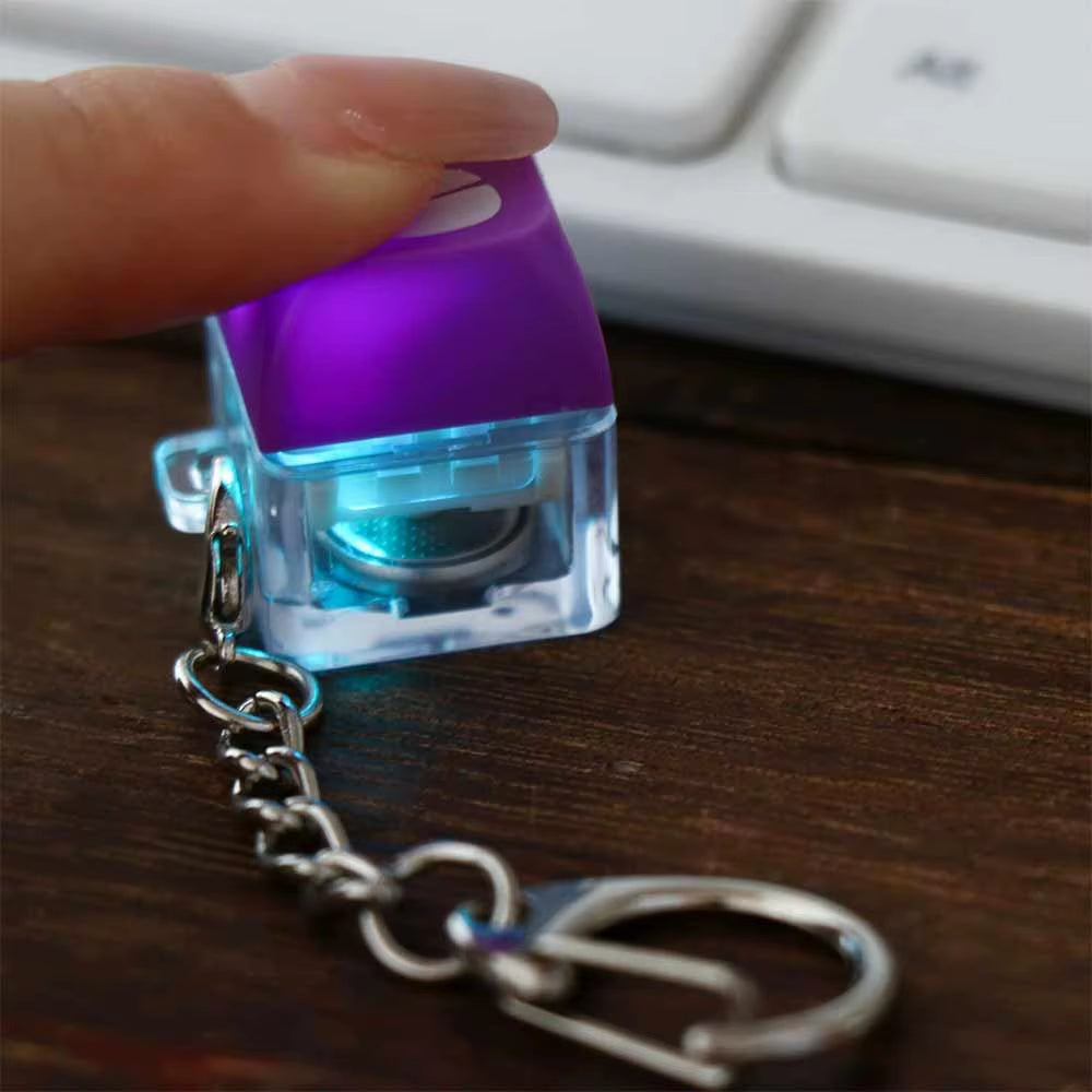 Luminous Fingertip Button Keychain Fidget Toy - Decompression Stress Relief Keycap for Instant Relaxation