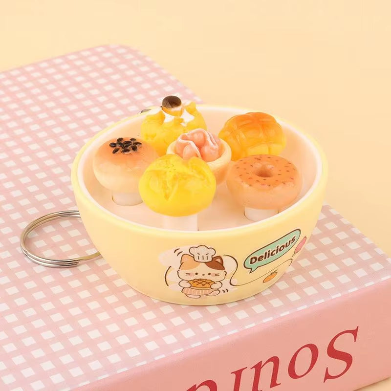 New Sensory Fidget Stress Relief Keychain Mini Simulation Fruit Bowl Whack a Mole Toy Soft for Office Worker Pressure Relief