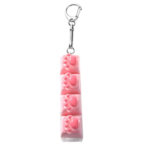 Backpack Pendant Cat'S Paw Keyboard Fidget Colorful Design Smooth Texture Cat Paw Squishy Keychain Cat Paw Shape 4 Keys