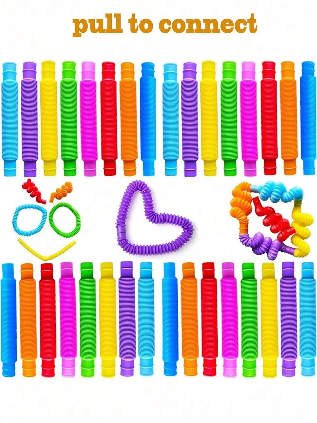 4/8/24/36/72PCS Pop Tube Relief Toy Random Color Pop Tube Fidget Toy, Colorful Tubes for Stress and Anxiety Relief