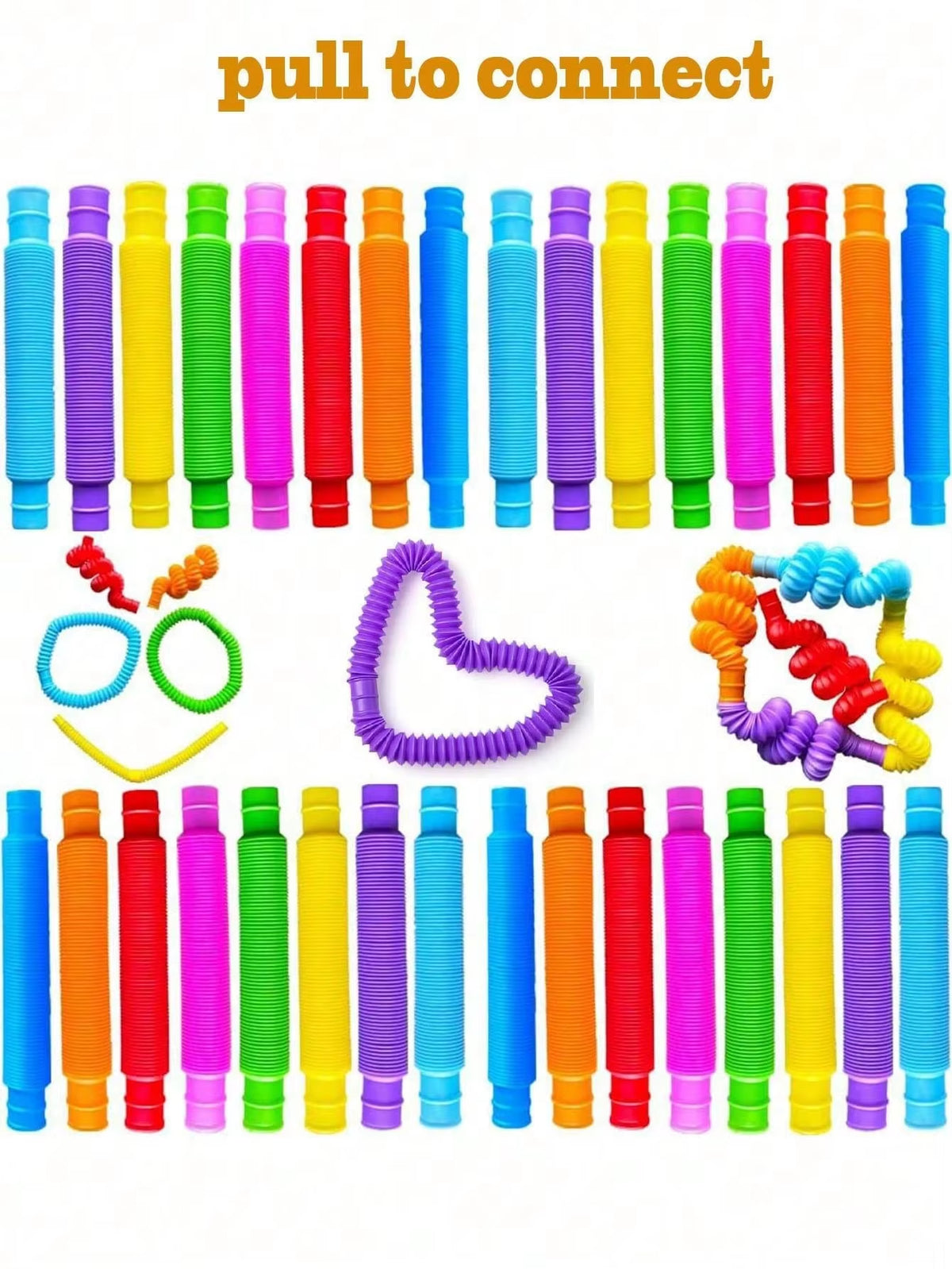 4/8/24/36/72PCS Pop Tube Relief Toy Random Color Pop Tube Fidget Toy, Colorful Tubes for Stress and Anxiety Relief