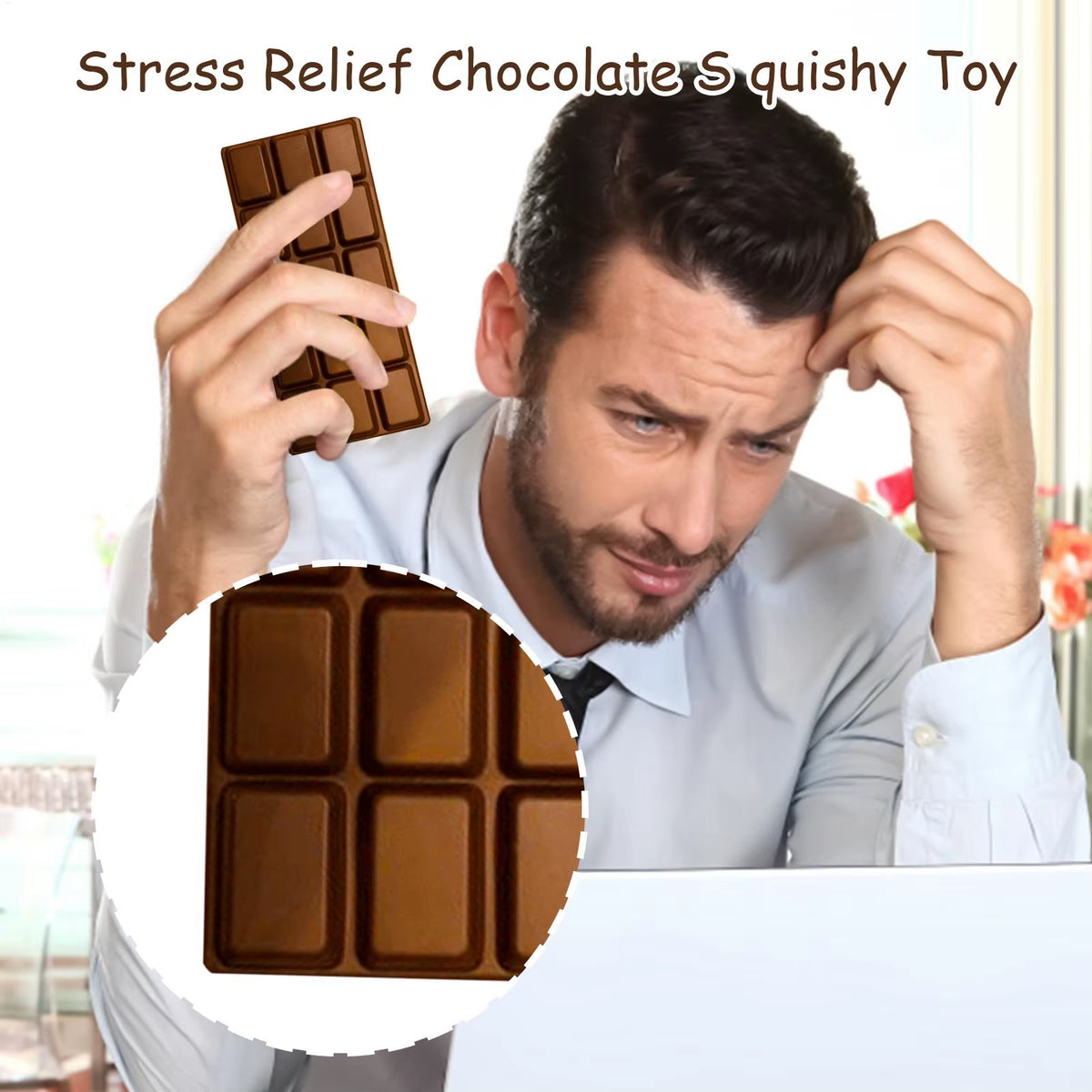 Irresistibly Soft Chocolate Squishy Toy - Stress Relief & Fidget Sensory Experience for Adults