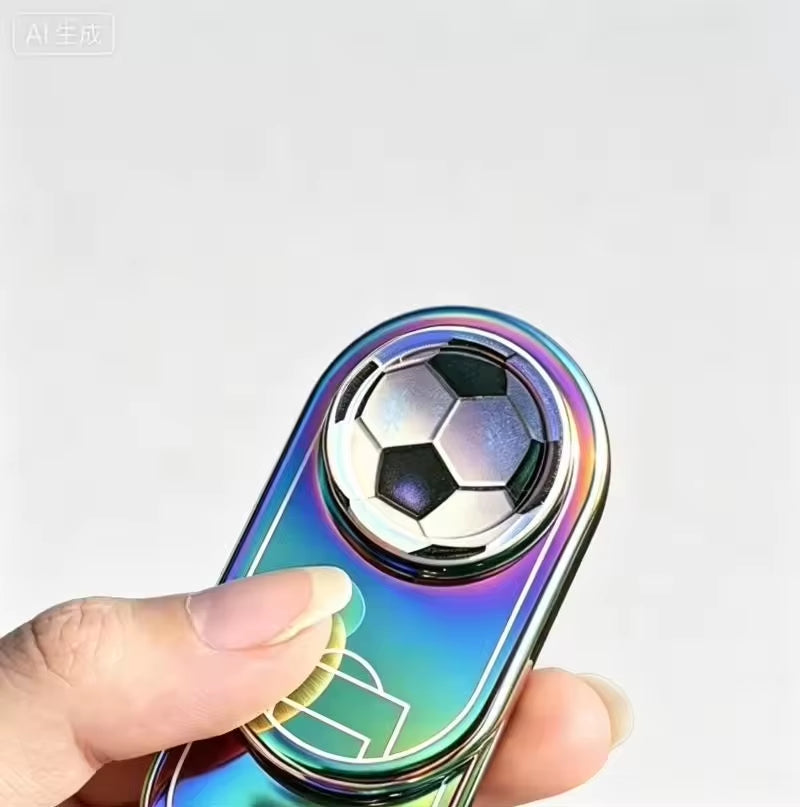 Football Fidget Spinner Keychain Push Pop Decompression Fidget Toy Portable Stress Relief Sensory Toy Key Ring Sports Fans 1Pcs