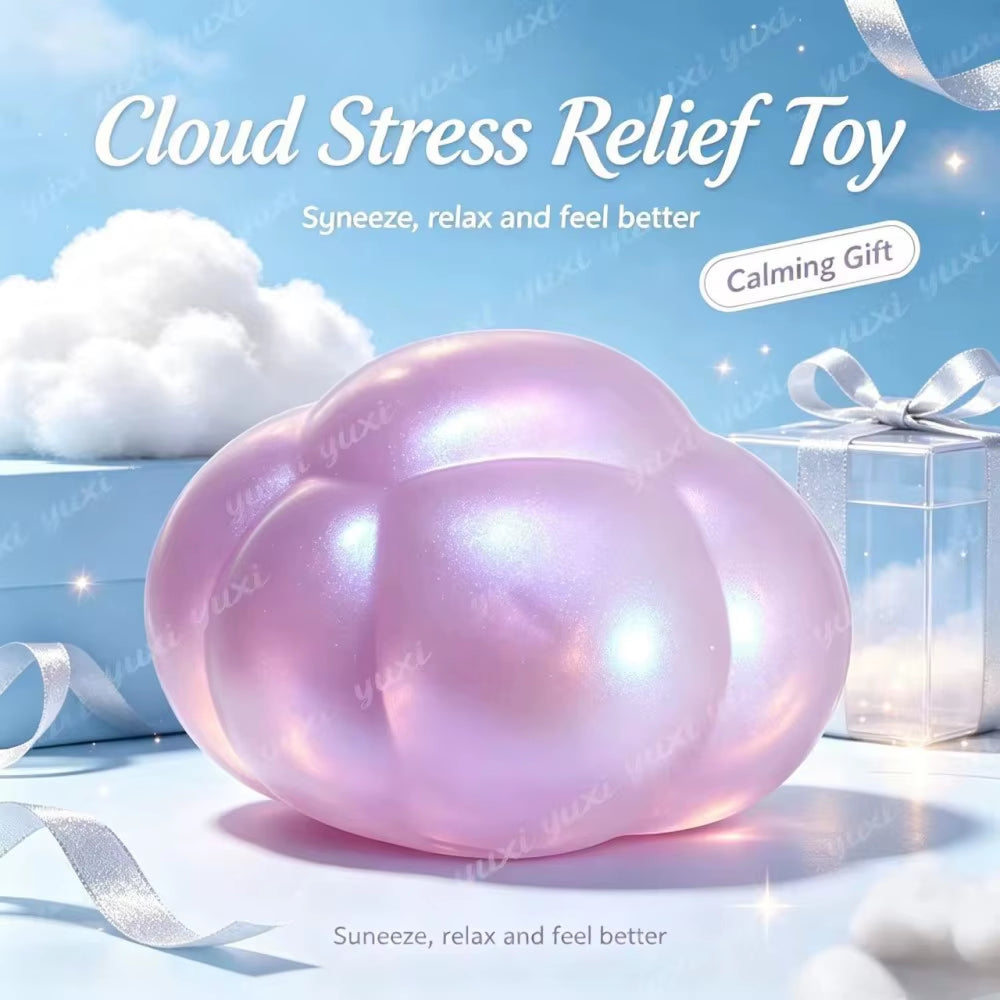 Xmas Gift Cloud Squishy Squeeze Toy Portable Desk Stress Reliever Slow Rebound Toy Holiday Present for Student Office Worker