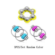 Fidget Toys Set Includes 2PCS Key Flippy Chain and 1PCS Six Roller Chain Anxiety Stress Relief Gifts for Adults Teens Boys