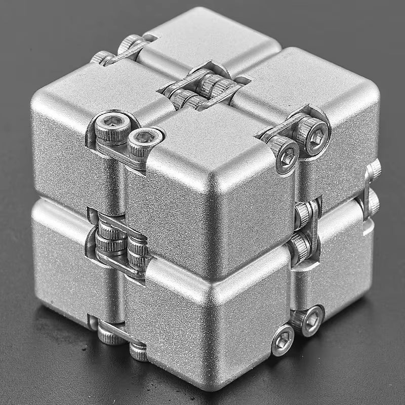 Infinity Cube Fidget Toy - Durable Aluminum Alloy Stress Relief Tool for Adults - Pocket-Sized Decompression Gift for Daily Use