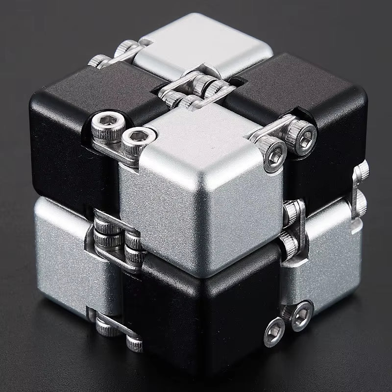 Infinity Cube Fidget Toy - Durable Aluminum Alloy Stress Relief Tool for Adults - Pocket-Sized Decompression Gift for Daily Use