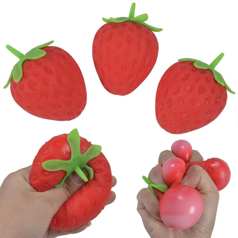 1/3Pcs Strawberry Squishy Slow Rising Antistress Toy Grownups Toys Stress Relief Balls Sensory Toy