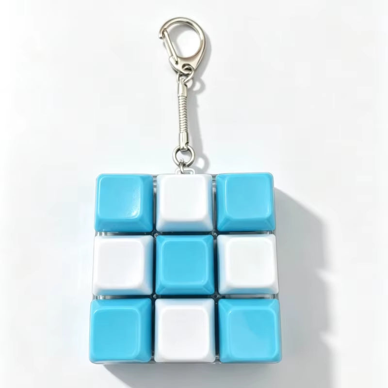 Keycap Clicker Portable Macaron Color 9-Key Keyboard Fidget Toy Finger Pinch Mini Pendant ASMR Stress Relief Keyboard Keychain