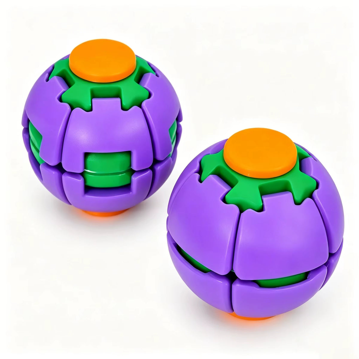Transforming Stress Relief Fidget Gyro - Spin and Press Sensory Finger Toy for Anxiety Relief